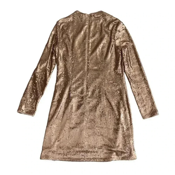 Calvin Klein Gold Polyester Sequin Mini Dress sz 10 - Picture 3 of 10